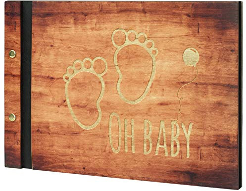 Babyalbum Kinderalbum Fotoalbum Holzalbum Bilderalbum 60 Seiten Fotobuch selbst gestalten Weltkarte Kompass