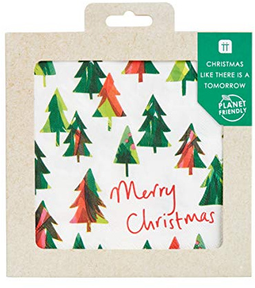 Talking Tables 21er Pack umweltfreundliche Weihnachtsbaum Servietten Papierservietten perfekt für die Weihnachtstafel recycelbare Partydekoration 33x33cm