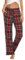 Vlazom Pantalon de Pyjama Femme Bas de Pyjama Femmes à Carreaux Pantalon de Nuit avec Poches，Vin Rouge，S