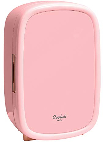 Cooluli Beauty Pink 12 Liter Hautpflege-Kühlschrank zur Aufbewahrung von Make-up, Kosmetikerbedarf, Hautpflege-Tools, Kosmetik – Damen, Teenager, niedlicher Mini-Kühlschrank & Organizer
