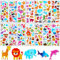 UPINS Tier Sticker für Kinder, 14 Blätter 3D Puffy Aufkleber Set