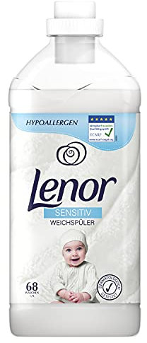 Lenor Weichspüler, Flauschige Wäsche, 68 Waschladungen, Sensitiv für sensible Haut und Babyhaut (1.7 L)