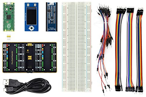 Waveshare Evaluation Kit (Type B) Compatible with Raspberry Pi Pico,Includes Pico + Color LCD + IMU Sensor + GPIO Expander Comes with Demo Code for GPIO, PWM, I2C, SPI (8 Items)