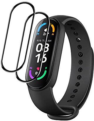 PaceBid 2 Piezas Protector de Pantalla Compatible con Xiaomi Mi Band 6, Cobertura Completa [Burbujas Libre de Montaje] Anti Arañazos Protector de Pantalla para Xiaomi Mi Band 6