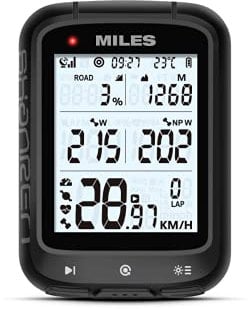 SHANREN MILES GPS Bike Computer - BLE & ANT+ Wireless Cycling Computer with Power Estimation, Automatic Backlight, IPX7 Waterproof, Synchronized with Bike Taillight - New Upgraded GPS Bike Speedometer