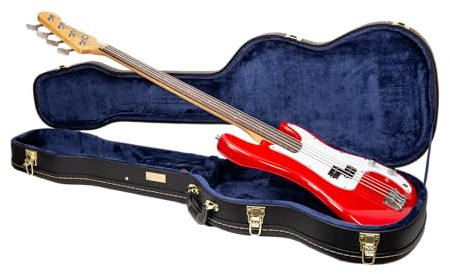 Crossrock Holzkoffer für Rechtshänder Präzisions-Bass-Gitarren, Schwarz (CRW620PBBK)