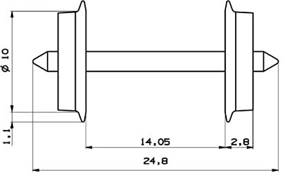 40178 Wechselstrom-Radsatz (2 Stück)