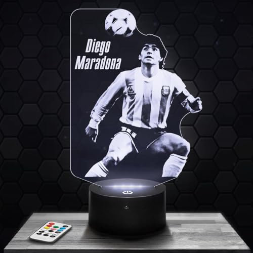 Lampada da comodino Luce notturna tattile Argentine - D. Maradona Giocatore di football Lampada illusione 3D LED idea regalo di Natale per ragazzi e ragazze Lampada da notte per bambini o adulti TOP