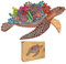 Lubiwood Verspielters Tierform-Holzpuzzle (29x21 cm) - Fördert Beobachtungsfähigkeiten und Zufriedenheit - kommt mit Holzgeschenkbox - Perfekt für Erwachsene (Pazifische Schildkröte, Medium (A4))