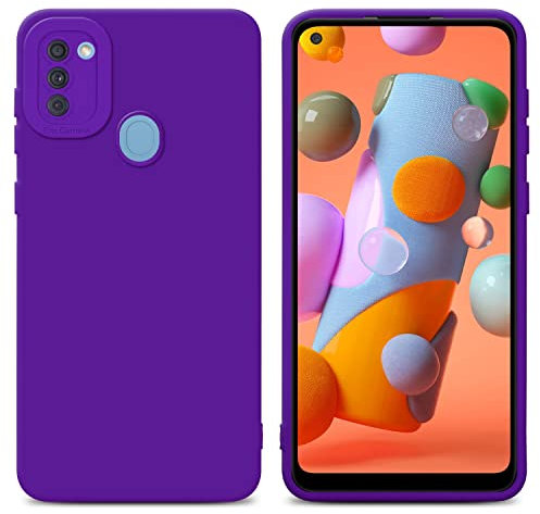 Cadorabo Hülle kompatibel mit Samsung Galaxy A11 / M11 Schutzhülle TPU Silikon Case Liquid Design mit Kameraschutz Slim Kratzfest Weiche Gummi mit Rundumschutz Case Hülle für Galaxy A11 / M11 in Lila