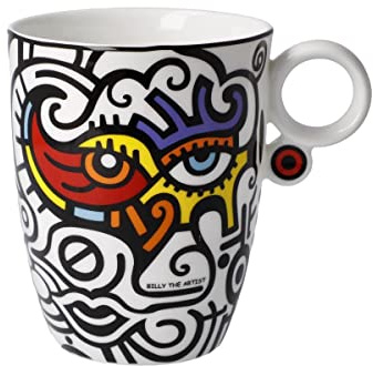 Goebel Künstlertasse mit Untertasse zum Sammeln Bright Eyes I von Billy the Artist aus Fine Bone China, 0,4L, 67-080-67-1
