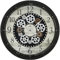 MPM Design Kunststoff Wanduhr, Retro Stil, Holz-Motiv, drehbare Zahnräder, Braun, ohne Tickgeräusche, präzises Quarz-Uhrwerk, Große Wanddeko ∅ 510 x 76 mm, für Wohnzimmer, Küche, Büro (Braun)