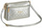FULEI Damen-Handtaschen, Schultertaschen, klein, quadratisch, weiches PU-Leder, Umhängetasche, elegante Schmetterlings-Dekoration, silber, S