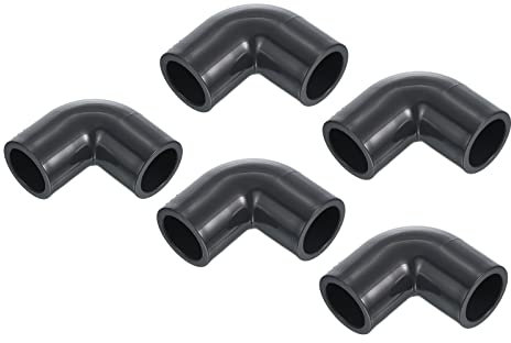PATIKIL 5Pack UPVC Rohrleitung Fitting Winkel 16mm Steckdose 90 Grad Adapter Anschluss Grau