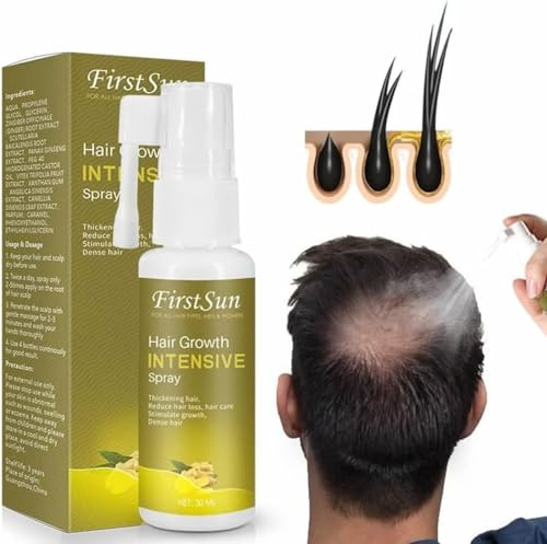 Ginger Hair Growth Serum 30ml - Powerful Natural Anti Hair Loss Serum with Ginger Extract for Thicker Fuller Hair, Scalp Treatment, Regrowth, Stronger Roots & Volume for Men & Women