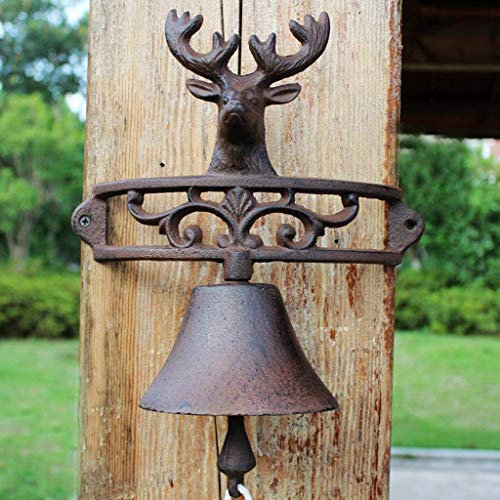 Türklingel aus Gusseisen Outdoor Kirche Schule Antik Vintage Stil Große Gusseisen Abendessen Bauernhof Glocke Gusseisen Retro Handglocke Garten Dekoration Mode Wandbehang Windspiele Garten Handwerk
