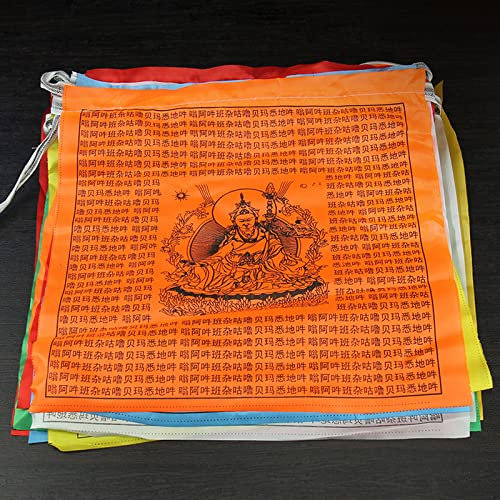 EFARMA Tibetische Gebetsfahnen, Wimpelkette, Windpferd-Flaggen, Zen-Heimdekoration, Outdoor, tibetisch-buddhistische Gebetsfahnen, Länge 5 m, 10er-Pack