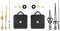 DOETYD 2 Pcs Clock Mechanisms Battery Powered with 2 Sets Hands, 16.5mm Shaft, Silent Non Ticking Battery Clock Mechanism Replacement for DIY Repair Bedroom Office Living Room