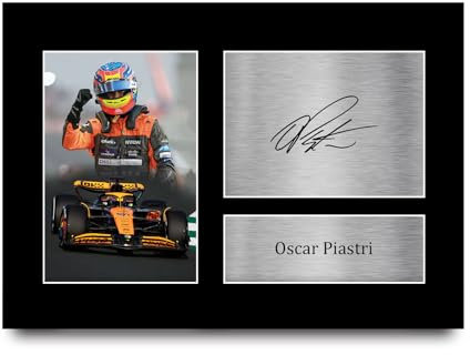 HWC Trading A4 Oscar Piastri McLaren Geschenke Gedrucktes Signiertes Autogramm Foto für Fromula 1 und Motorrennen Fans - A4