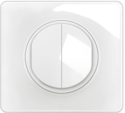 LEGRAND - Interrupteur Double ou Va-et-vient + Plaque Céliane - 10A - Commande d'Eclairage Complète - Prêt à Installer - Blanc