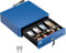 POS VALLEY Kleine Kassenschublade aus Eisen mit runden Ecken, 4 Fächer für Banknoten / 8 Münzen (Euro), automatische Öffnung RJ11/12, POS Drucker und Registrierkasse - 33 x 35 cm (Blau)