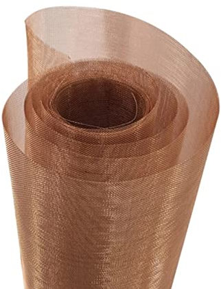 Kupfergeflecht, Kupferdrahtgeflechtsieb - 99,9% reines Kupfer, Maschenweite 40, Öffnung 0,48 mm, Kupfergeflechttuch, feine Maschen/Rotkupfer/0,5 x 5 m