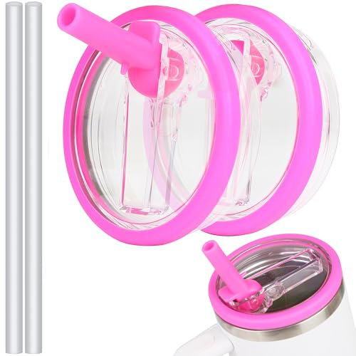 Lot de 2 couvercles de rechange pour gobelet Stanley Quencher, 1200 ml – Couvercle réutilisable pour gobelet Stanley résistant aux éclaboussures