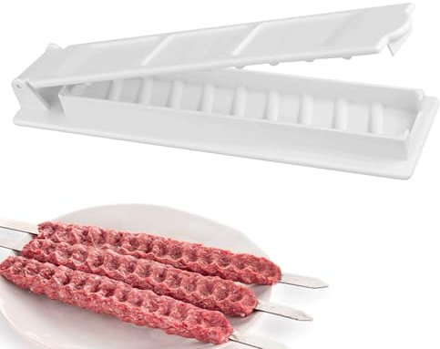 1PCS Plastic Kebab Maker - White Manual Kabob Machine Barbecue Skewer Maker - Easy to Clean, Reusable - Perfect for Barbecue Party and Outdoor Activities