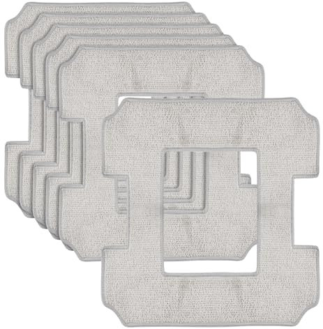 6 Pièces Microfibre Lingette Robot Lave Vitre,Lingette de nettoyage pour robots laveurs de vitres W1/ W1 Pro/ W2,Chiffon de nettoyage en microfibre lavable,Serpillères de Rechange pour Nettoyage Vitre