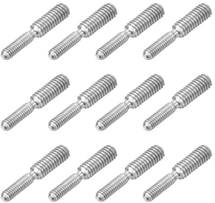 sourcing map Doppelend-Gewindebolzen, M3 x 10 mm auf M4 x 10 mm, 12 Stück, 304 Edelstahl, Gewindereduzierer, Adapter für Möbel, Maschinen, Montagebefestigung