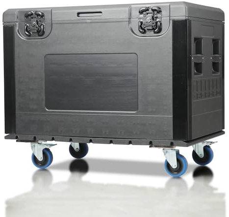 ECGOIOE Cable Trunk Road Case with Wheels 35 x 22 x 24 Professional Stackable Heavy Duty ATA Rolling Road Case for DJ Equipment Storage Transport Touring with Casters