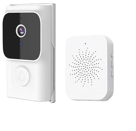 FUANA Video Doorbell with Remote Control, Cloud Storage, and Low Battery Reminder Functionality (white)