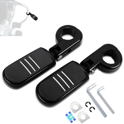 Hokuotolite Poignées de repose-pieds ajustables de 32 mm pour autoroute avec pinces de montage en P, universelles pour Harley, Honda, Kawasaki, Suzuki, Yamaha, Indian, Victory, moto avec barre de