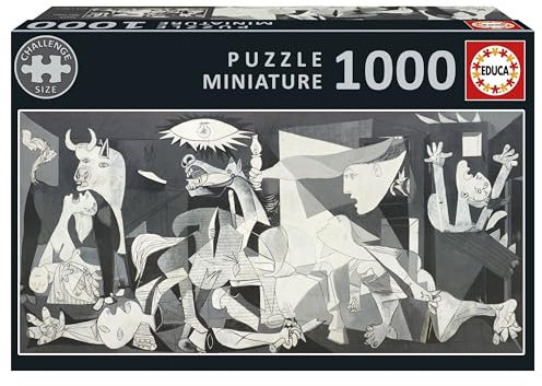 Educa – Das kleinste 1000-teilige Puzzle der Welt für Erwachsene | Guernica, Pablo Picasso. Inklusive Fix Puzzle-Kleber. Maße: 30 x 46 cm. Ab 14 Jahre (20375)
