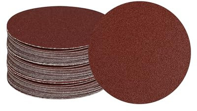 100mm Schleifscheiben Körnung 60er, 60 Stück Schleifpapier 100mm Klett Trocken Schleifblätter für Holz, Metall, Spiegel & Schmuck