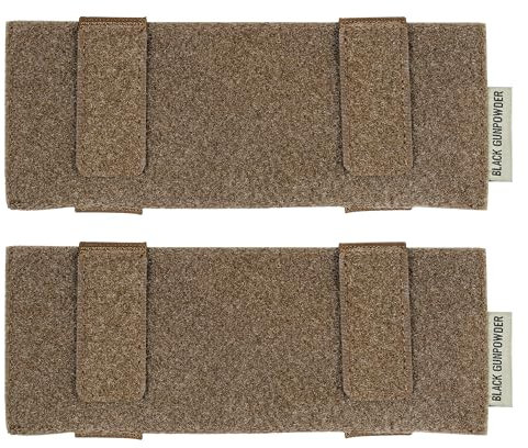 2 Stück taktisches Abzeichenpad, 7,5 x 3 Zoll MOLLE Patch Panel, Outdoor-Weste Rucksack MOLLE System Klettverschluss Zubehör (Coyote Brown)