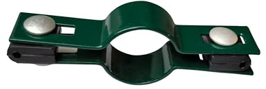 Abrazadera de valla central para postes, abrazadera con pinzas finales, verde, 38 mm