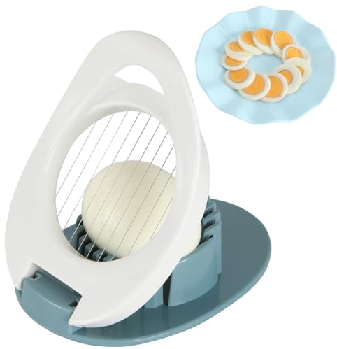 Piunaoa Egg Slicer & Dicer for Hard Boiled Eggs - Heavy Duty Cutter Dicer with Stainless Steel Wire, Cuts Strawberries, Kiwis & Soft Fruits Effortlessly - Easy-Clean Kitchen