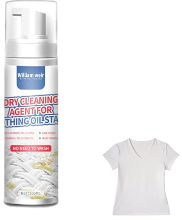 Dry Spot Remover Spray - 200ml Stain Cleaning Fluid, Portable Laundry Formula | Fabric Cleaner for Upholstery Furniture Carpet, Effective Oil Drink Food Mark Eraser, at Home Dry Cleaning Solution