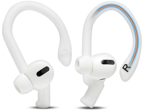 WC HookZ Pro 3 - Ganci per l'orecchio regolabili per AirPods Pro 3 | Da Wicked Cushions | Nucleo malleabile, vestibilità su misura, sicuro e comodo, brevetto in corso | White