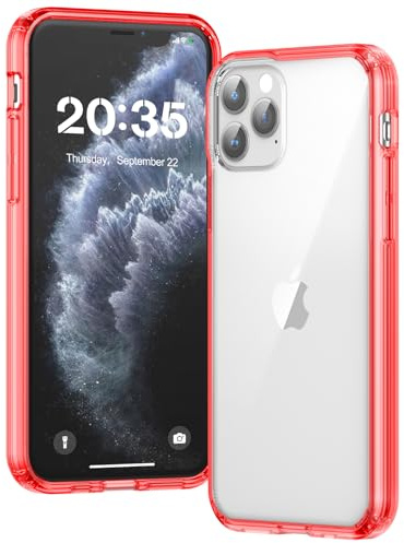 Voyahülle Clear Case for iPhone 11 Pro, Ultra Thin, Shockproof TPU Cover, Anti-Yellowing, Crystal Clear, Phone Case for Apple iPhone 11 Pro - Red