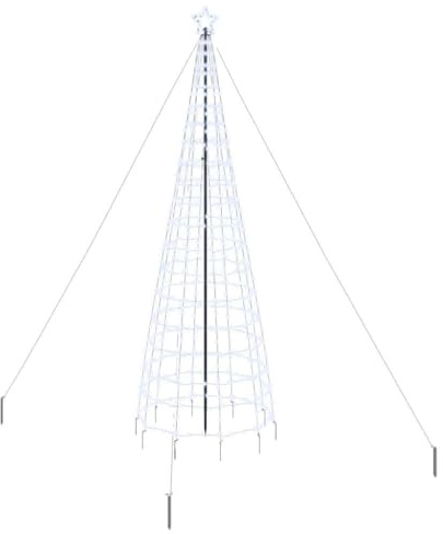 vidaXL Albero di Natale LED con 800 LED Bianco Freddo 400 cm Ferro, Decorazione Albero LED Moderna, luci Decorative per Interni, Facili da Montare e Super efficienti