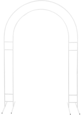 Metall Hochzeitsbogen Gartenbogen mit Basis Bogen Dekor Stand, Weiß Metall Kreis für Hochzeit & Event, 2M HöHe DIY Blumen & Led-Dekor Einfache Montage Geschenk Garten Blumen Dekoration