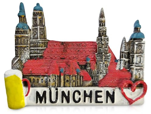 Munich Munchen 3D Resin Fridge Magnet Bavaria City Germany Souvenir Travel Gift Collectible 7.1 x 5.4 x 1.2cm