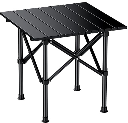 EYPINS Campingtisch Klapptisch 40x40cm, Tragbarer Grilltisch & Esstisch, Stabiler Carbonstahl, wackelfrei - Für Camping Grillen Angeln Picknick Reisen Kleiner Klapptisch schwarz