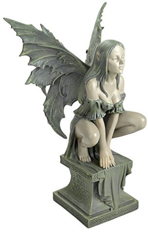 Design Toscano Feenfigur Celtic Fairy's Perilous Perch für den Garten