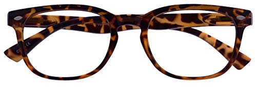 The Reading Glasses Company Braune Schildpatt Distanzgläser Gregory Peck Stil Herren Damen Federscharniere M14-2T -2,50