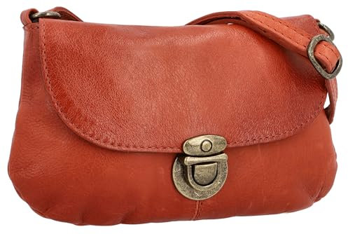 Gusti Umhängetasche Leder-Rona Handtasche Freizeittasche kleine Tasche Schultertasche Damen Ledertasche Vintage Leder (Braun)