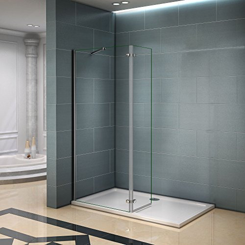 Paroi de douche 100x200 avec retour pivotante 40cm et la barre de fixation extensible paroi de douche à l'italienne