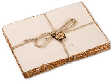 Wanderings A5 Handgemachtes Vintage Papier - 21X15 cm - 50 Leere Blätter - Ideal Für Schriftsteller, Künstler, Handwerker - Gemälde, Einladungen, Notizen - Dickes 150 gsm Recycling-Baumwollpapier